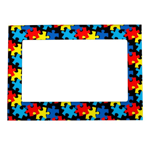 Autism Puzzle Pieces Magnetic Frame (Front)