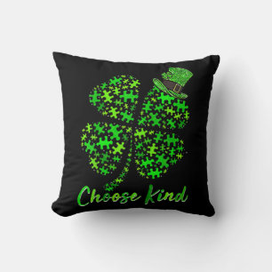 Autism Puzzle Pieces St Patrick Day shirt is a gre Throw Pillow