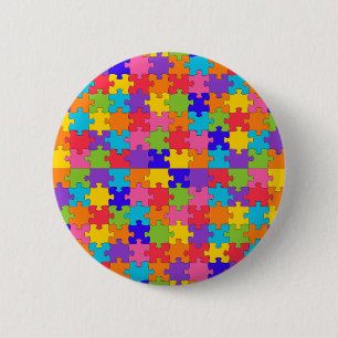 autism puzzle pinback button