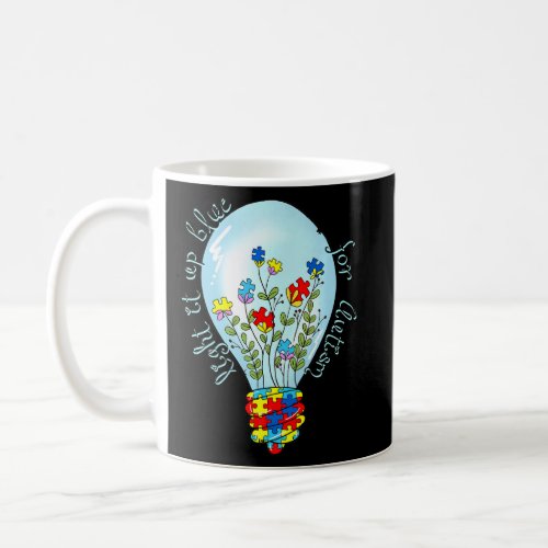 Autism Puzzle Ribbon Light It Up Blue For Autism A Coffee Mug