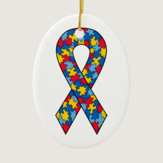 Autism Puzzle Ribbon ornament
