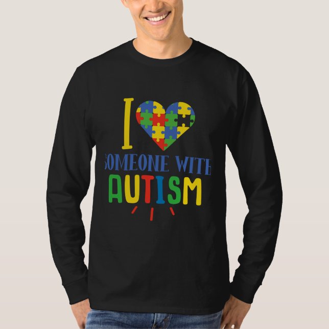 Autism Puzzle Ribbon Sign Autism Idea T-Shirt (Front)