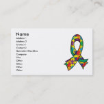 Autism Puzzle Ribbon Stylish Business Card