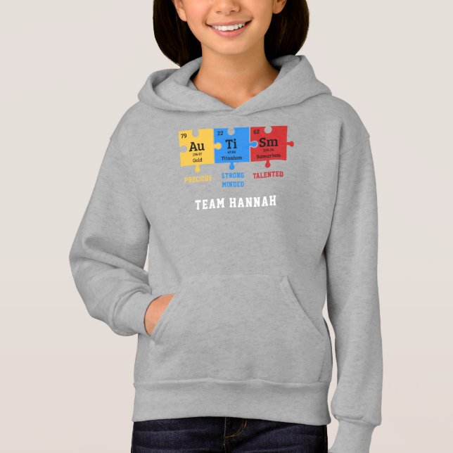 Autism Puzzle Science Geek Personalized Matching Hoodie (Front)