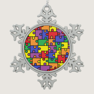 Autism Puzzle Snowflake Ornament