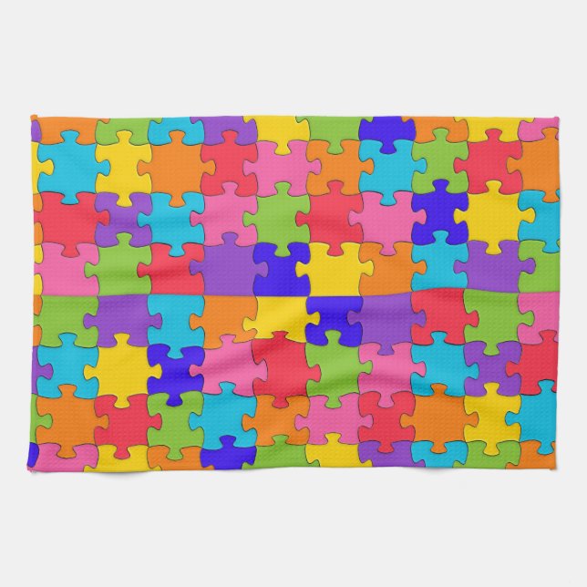 autism puzzle towel (Horizontal)