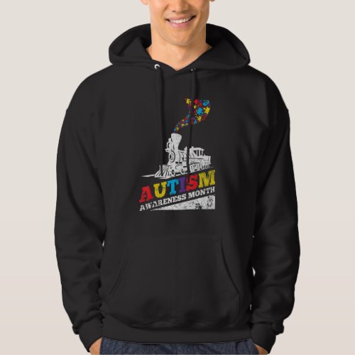 Autism Puzzle Train Toy Support Autism Awareness Hoodie