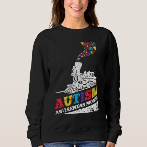 Autism Puzzle Train Toy Support Autism Awareness Sweatshirt