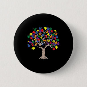Autism Puzzle Tree Lgbt-q Gay Pride Rainbow Flag M Button