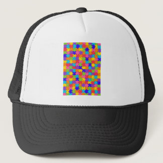 autism puzzle trucker hat