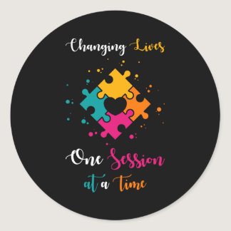 Autism Quote Changing Lives On Session Classic Round Sticker