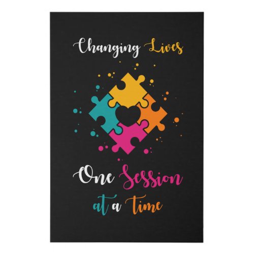 Autism Quote Changing Lives On Session Faux Canvas Print