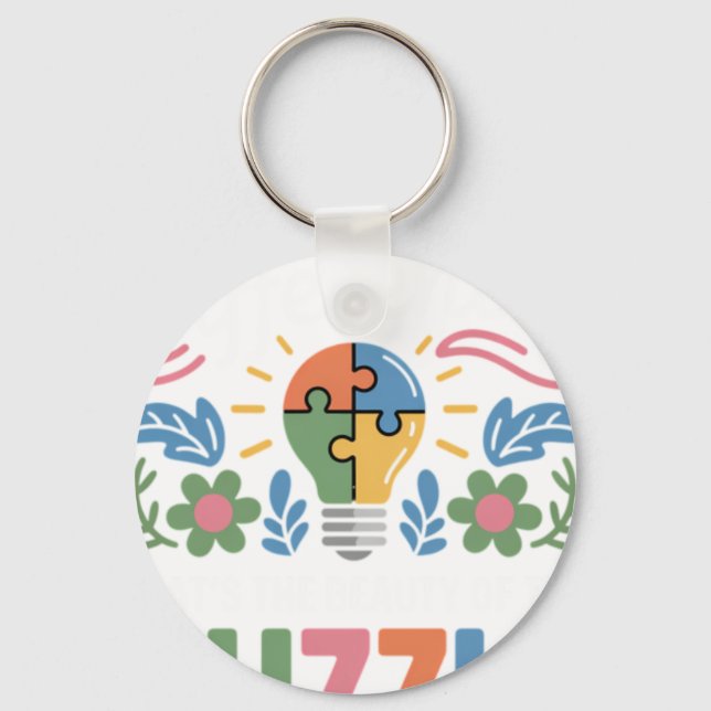 Autism Rainbow Autistic Pride Inclusion ADH Keychain (Front)