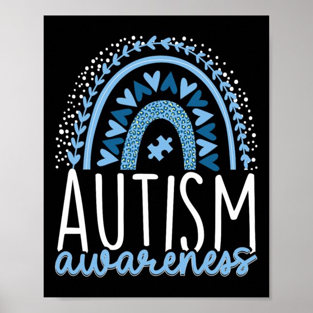 Autism Rainbow Autistic Pride Inclusion Adhd  Poster (Front)