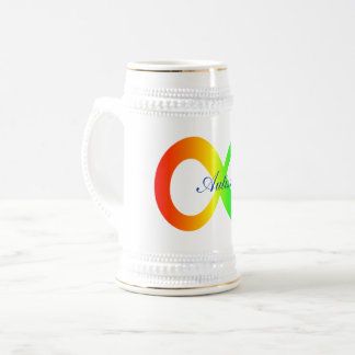 Autism rainbow beer stein