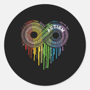 Autism Rainbow Infinity Symbol Asd Awareness Classic Round Sticker