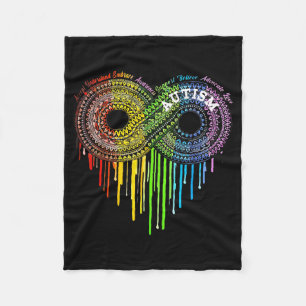 Autism Rainbow Infinity Symbol Asd Awareness  Fleece Blanket
