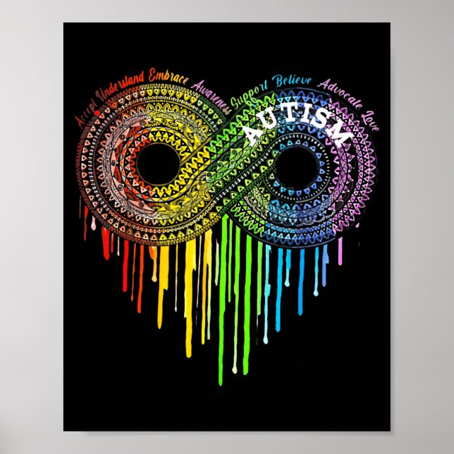 Autism Rainbow Infinity Symbol Asd Awareness  Poster (Front)