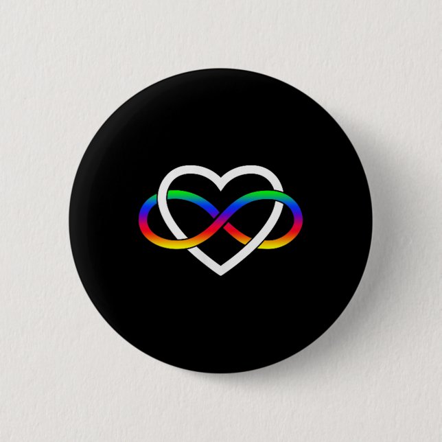 Autism Rainbow Infinity Symbol Autism Infinity Hea Button (Front)