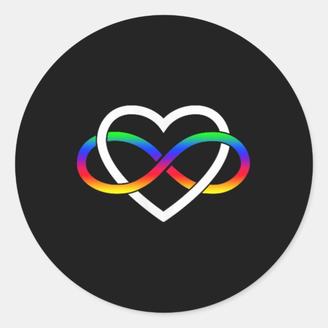 Autism Rainbow Infinity Symbol Autism Infinity Hea Classic Round Sticker (Front)