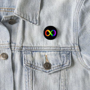 Autism  Rainbow Infinity Symbol Neurodiversity Button