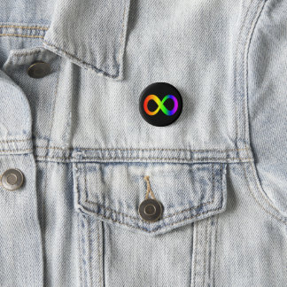 Autism  Rainbow Infinity Symbol Neurodiversity Button