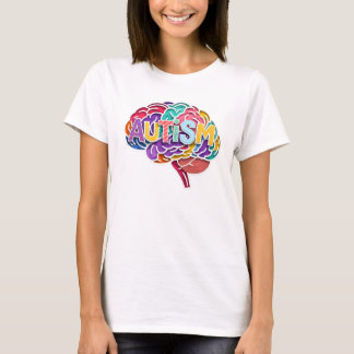 Autism Rainbow Neurodiverse Brain Typography ADHD T-Shirt