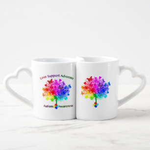 Autism Rainbow Tree Coffee Mug Set