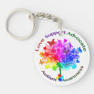 Autism Rainbow Tree Keychain