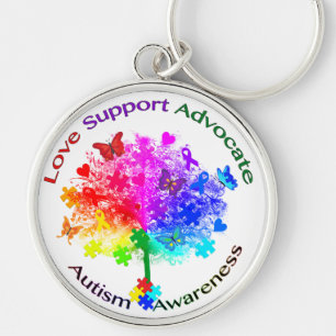 Autism Rainbow Tree Keychain