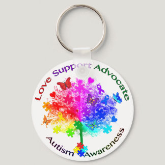 Autism Rainbow Tree Keychain