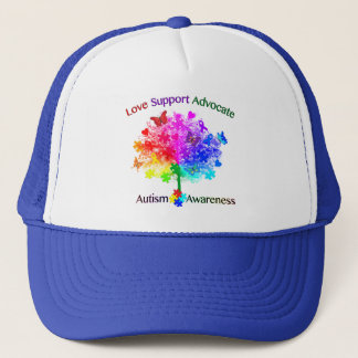 Autism Rainbow Tree Trucker Hat