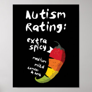Autism Rating Extra Spicy T-shirt Poster