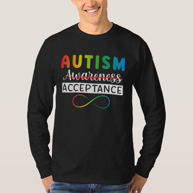 Autism Red Instead Acceptance Not Awareness Autism T-Shirt (Front)