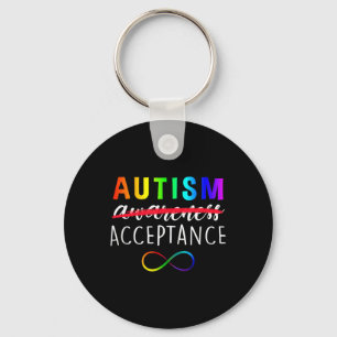 Autism - Red Instead - Acceptance Not Awareness Keychain