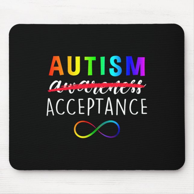 Autism - Red Instead - Acceptance Not Awareness  Mouse Pad (Front)