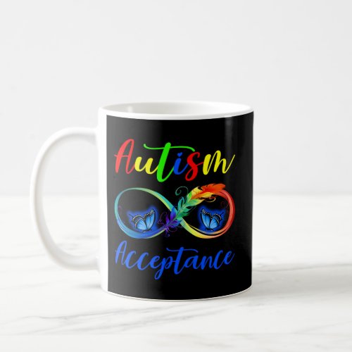 Autism _ Red Instead Infinity _ Acceptance Butterf Coffee Mug