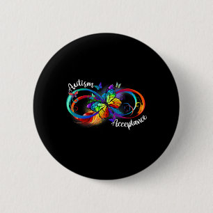 Autism Red Instead Infinity Symbol Autistic Accept Button