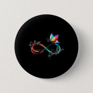 Autism Red Instead Infinity Symbol Autistic Accept Button