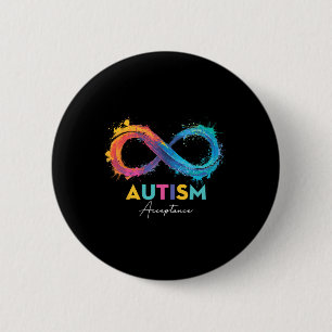 Autism Red Instead Infinity Symbol Autistic Accept Button