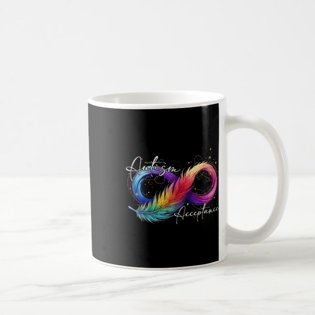 Autism Red Instead Infinity Symbol Autistic Accept Coffee Mug (Right)