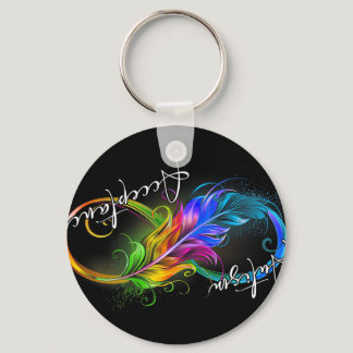 Autism Red Instead Infinity Symbol Autistic Accept Keychain