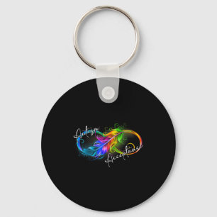 Autism Red Instead Infinity Symbol Autistic Accept Keychain