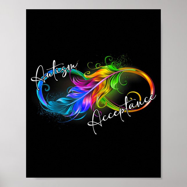 Autism Red Instead Infinity Symbol Autistic Accept Poster (Front)