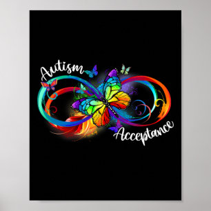 Autism Red Instead Infinity Symbol Autistic Accept Poster