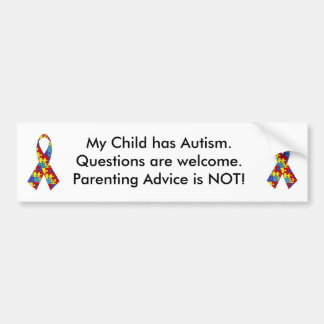autism_ribbon, autism_ribbon, My Child has Auti... Bumper Sticker