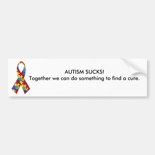 autism_ribbon, AUTISM SUCKS!Together we can do ... Bumper Sticker (Front)