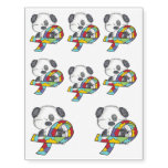 Autism Ribbon Awareness Dog Temporary Tattoos