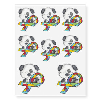 Autism Ribbon Awareness Dog Temporary Tattoos
