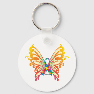 Autism Ribbon Butterfly Keychain
